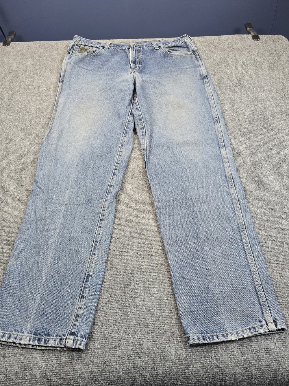 Cinch Mens 35 Light Wash Straight Leg Jeans Western Cowboy Ranch Denim Distress